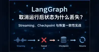 Experiment showing a LangGraph streaming UI ahead of the authoritative SQLite checkpoint after cancellation - XBSTACK