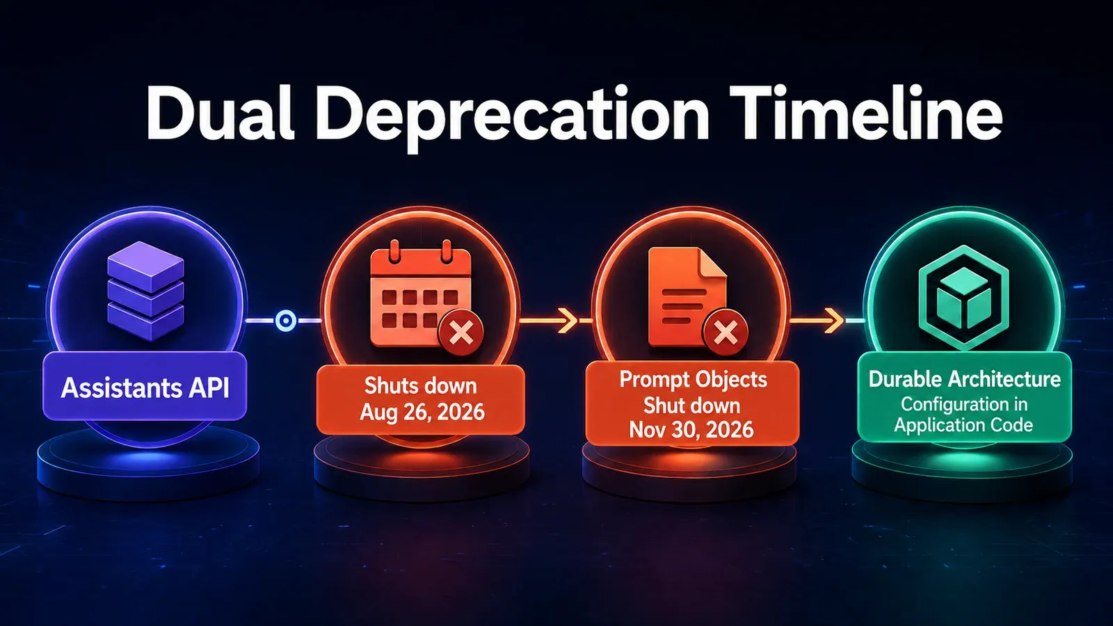 Dual deprecation timeline for Assistants API and reusable Prompt objects