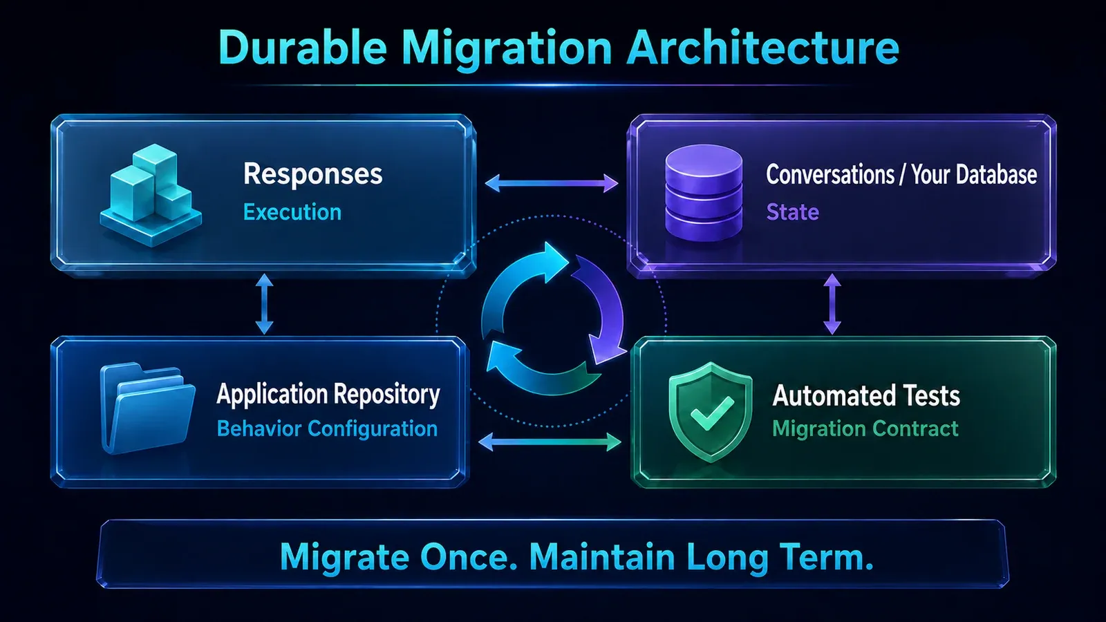 Durable architecture for Responses execution, state, configuration and migration tests