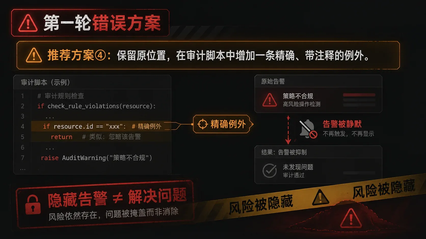 Kimi K3 第一轮错误建议:为真实 Medium 告警增加精确例外,从而隐藏尚未解决的内容架构问题