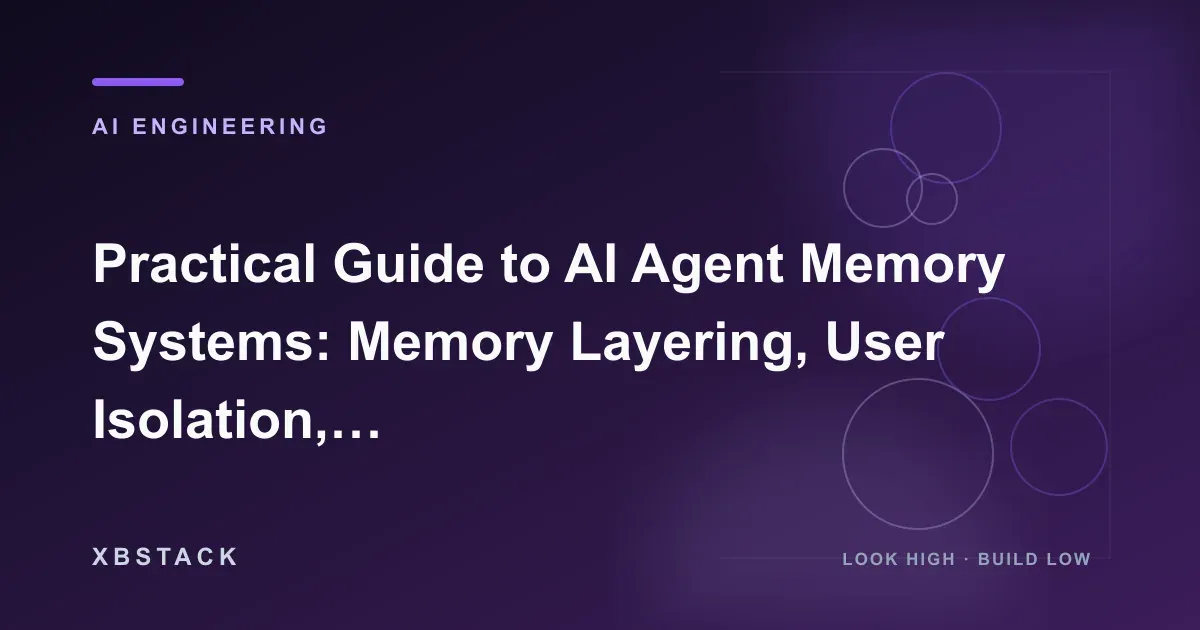 Practical Guide to AI Agent Memory Systems: Memory Layering, User Isolation, Forgetting Mechanisms, and Long-Term State Management: AI ENGINEERING article cover