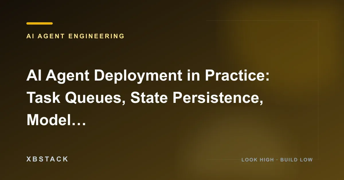 AI Agent Deployment in Practice: Task Queues, State Persistence, Model Routing, and High-Concurrency Deployment: AI AGENT ENGINEERING article cover