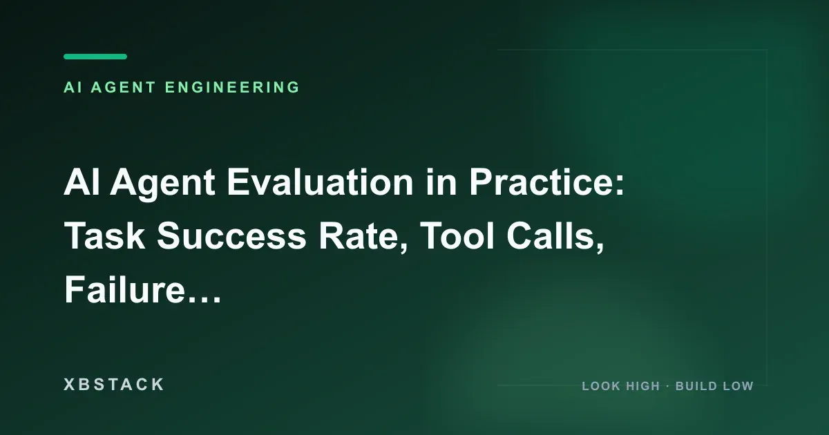 AI Agent Evaluation in Practice: Task Success Rate, Tool Calls, Failure Recovery, and Regression Testing: AI AGENT ENGINEERING article cover