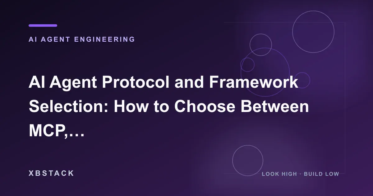 AI Agent Protocol and Framework Selection: How to Choose Between MCP, Function Calling, A2A, LangGraph, AutoGen, and CrewAI?: AI AGENT ENGINEERING article cover