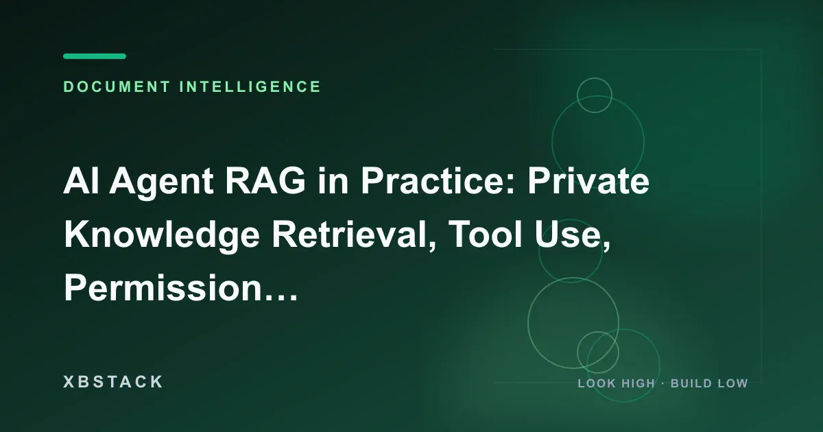 AI Agent RAG in Practice: Private Knowledge Retrieval, Tool Use, Permission Filtering, and Citation Auditing: DOCUMENT INTELLIGENCE article cover