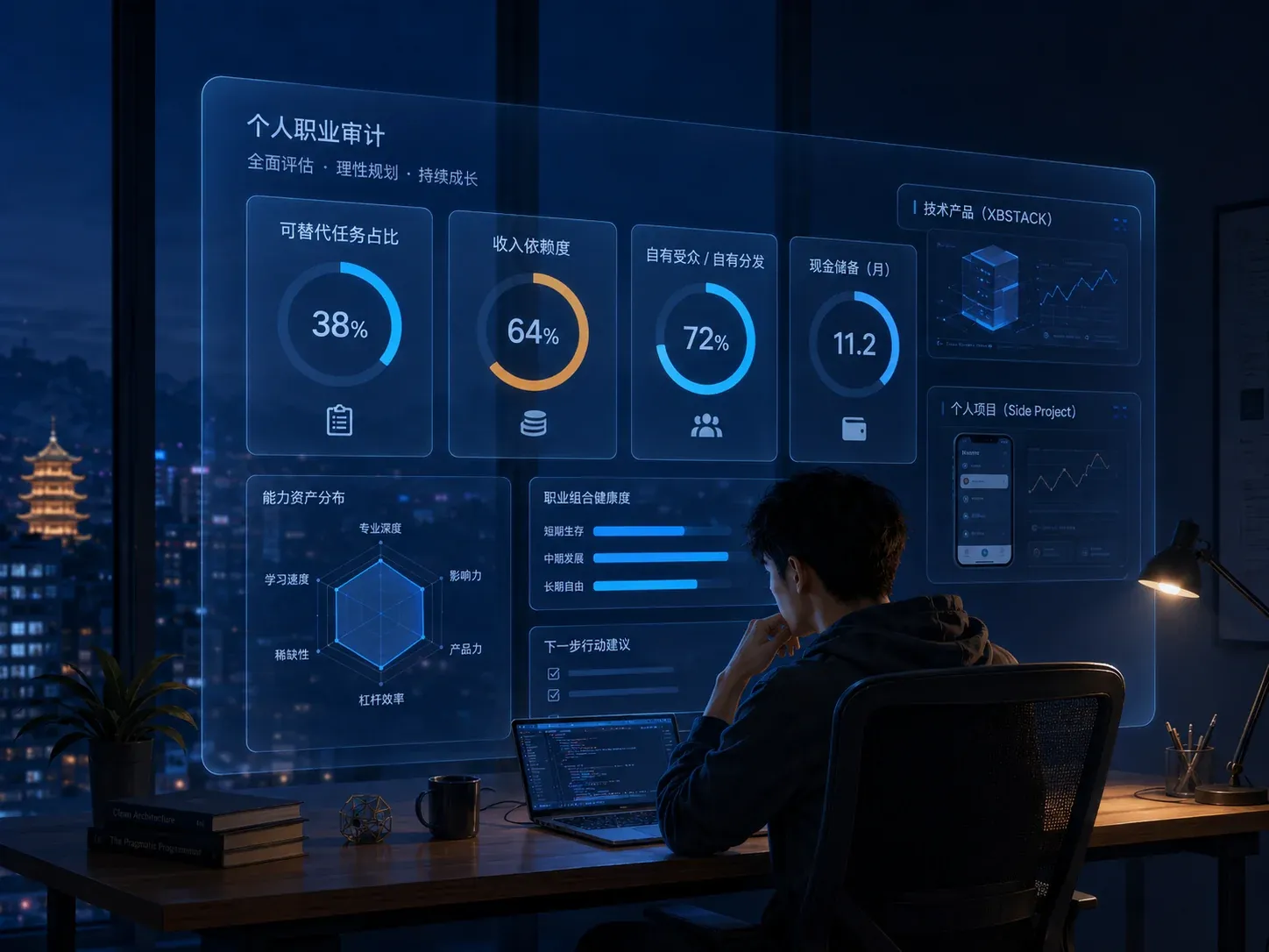 AI Employment Impact Personal Career Audit Dashboard: Replaceable Tasks, Income Dependency, Owned Entry Points, and Cash Buffer 