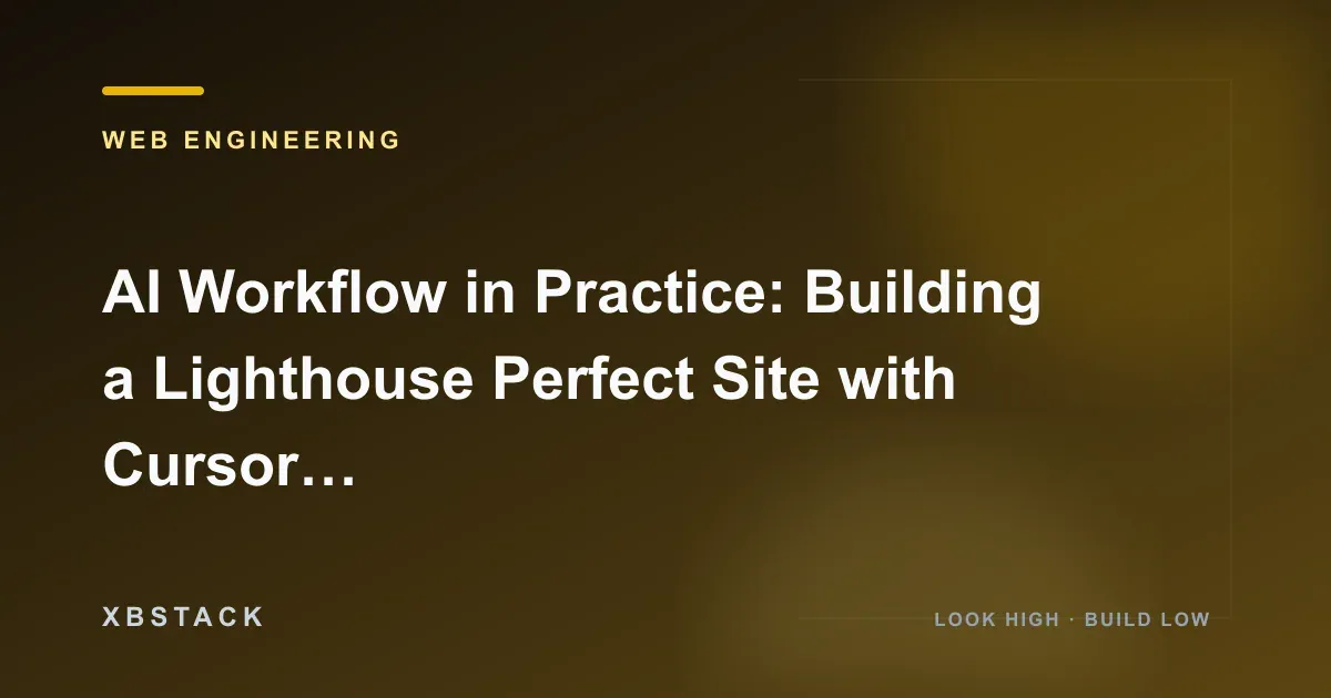 AI Workflow in Practice: Building a Lighthouse Perfect Site with Cursor + Claude: WEB ENGINEERING article cover