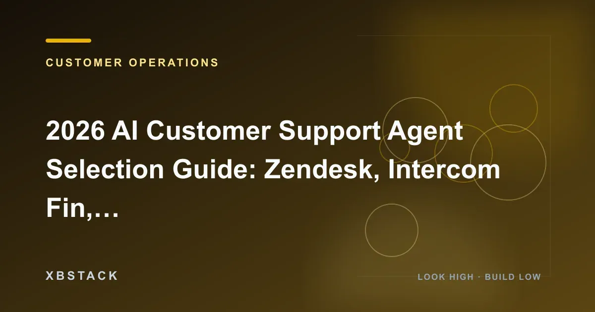 2026 AI Customer Support Agent Selection Guide: Zendesk, Intercom Fin, Freshdesk, and Enterprise Automation Evaluation Framework: CUSTOMER OPERATIONS article cover