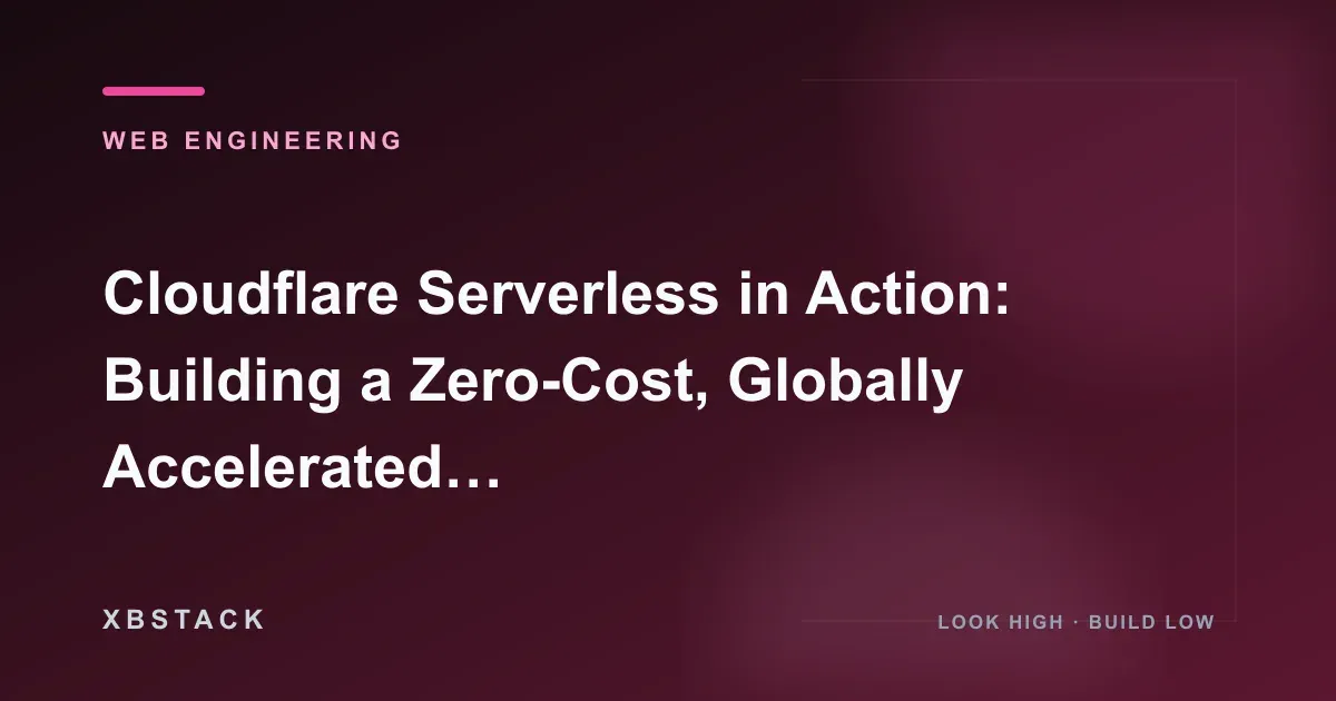 Cloudflare Serverless in Action: Building a Zero-Cost, Globally Accelerated AI Full-Stack Architecture: WEB ENGINEERING article cover