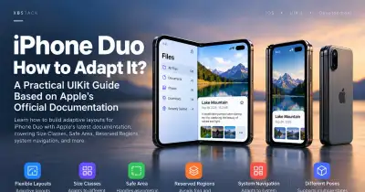 iPhone Duo UIKit adaptation guide covering flexible layouts, Size Classes, Safe Areas, Reserved Regions, and system navigation - XBSTACK
