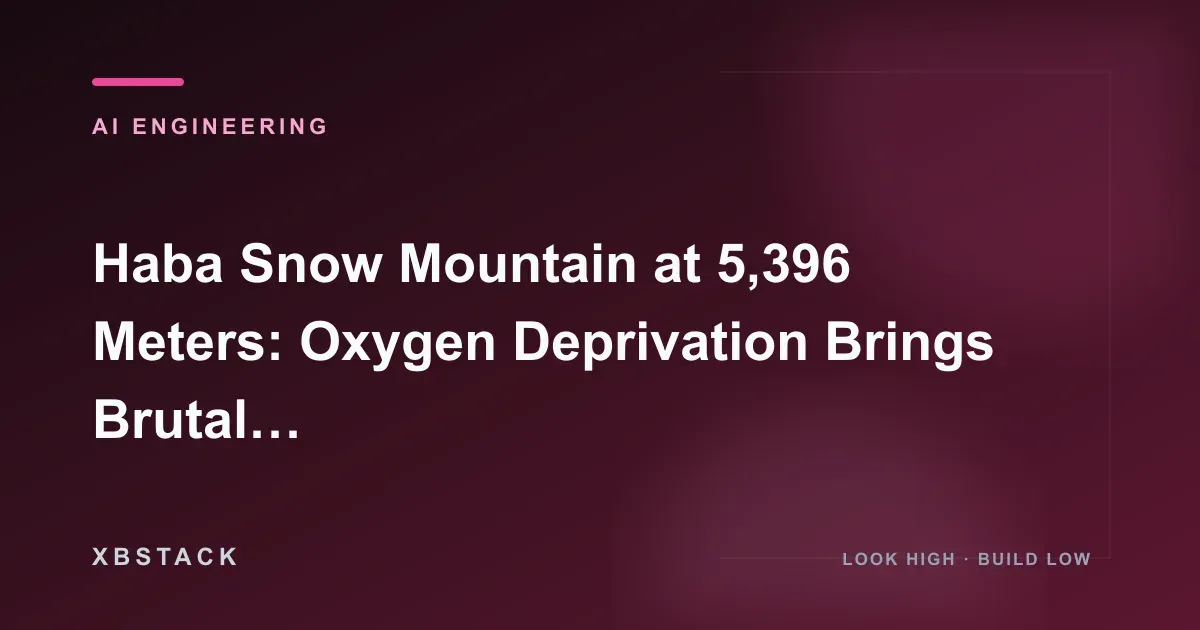 Haba Snow Mountain at 5,396 Meters: Oxygen Deprivation Brings Brutal Honesty: AI ENGINEERING article cover