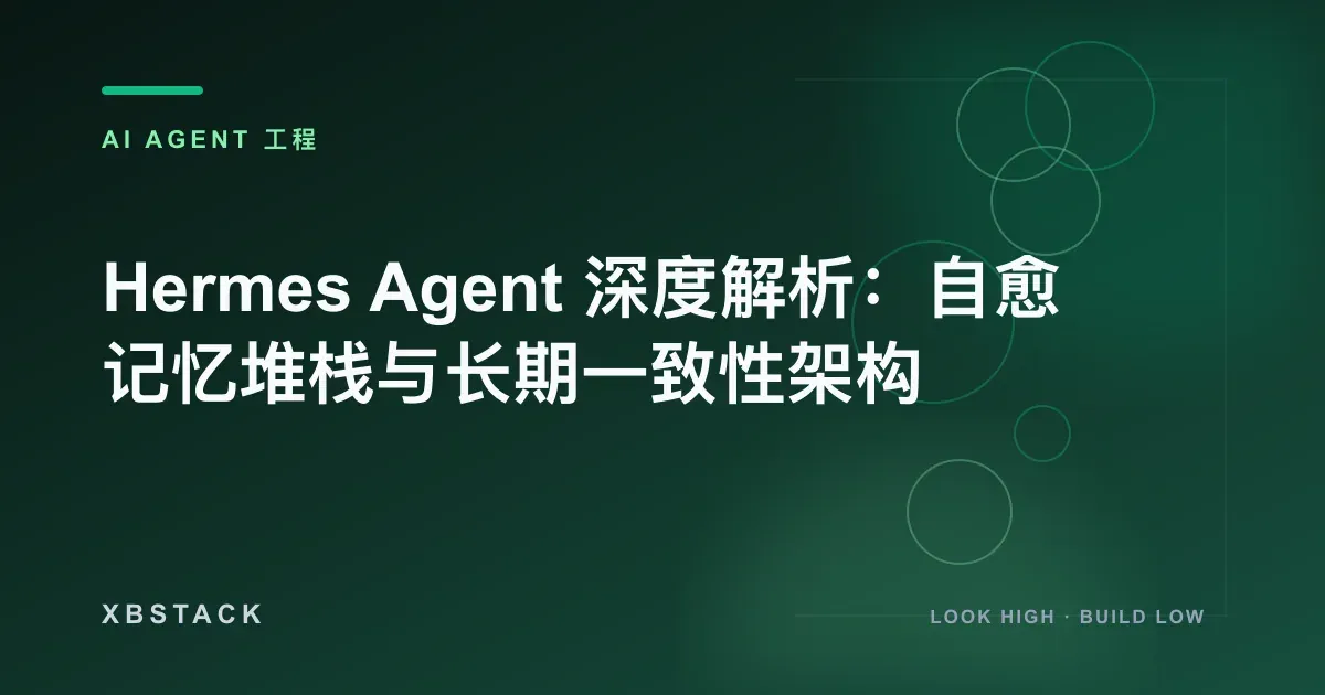 Hermes Agent 深度解析：自愈记忆堆栈与长期一致性架构：AI AGENT 工程文章封面
