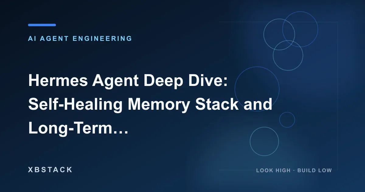 Hermes Agent Deep Dive: Self-Healing Memory Stack and Long-Term Consistency Architecture: AI AGENT ENGINEERING article cover