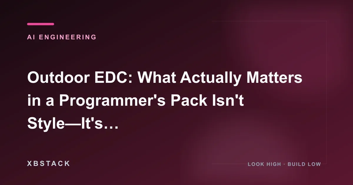 Outdoor EDC: What Actually Matters in a Programmer's Pack Isn't Style—It's Getting Home Safe: AI ENGINEERING article cover