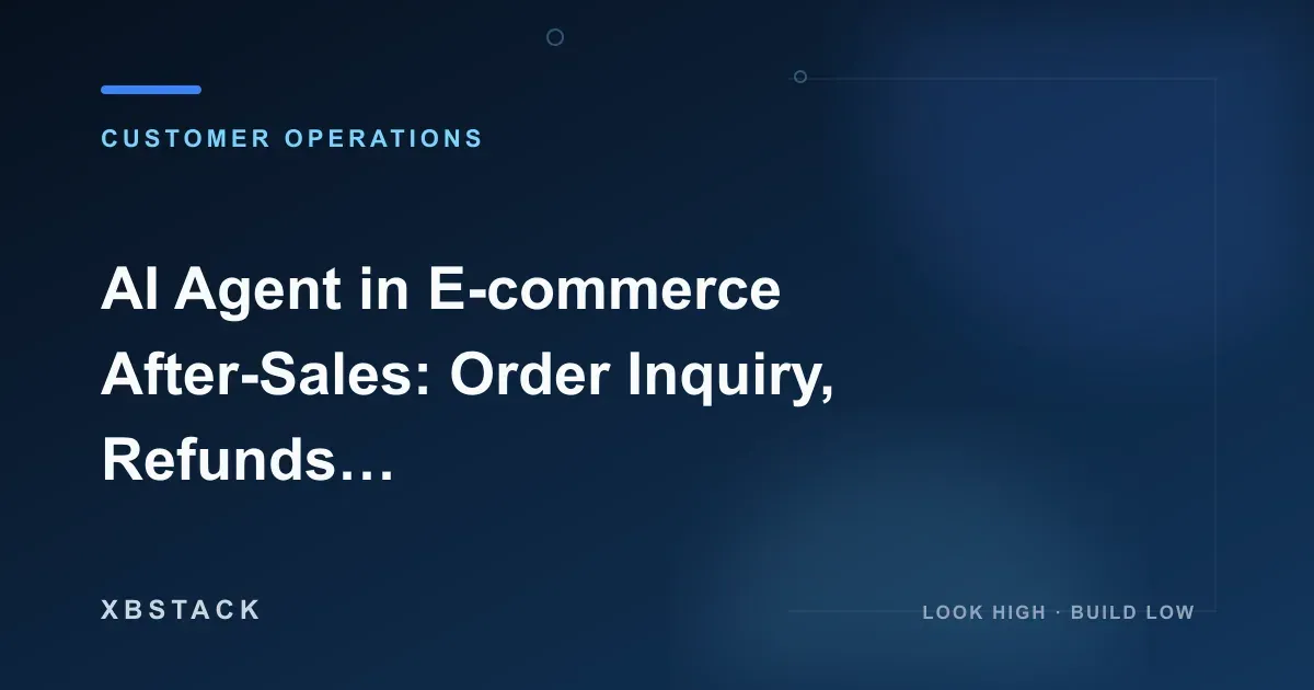 AI Agent in E-commerce After-Sales: Order Inquiry, Refunds and Exchanges, Logistics Anomalies, and End-to-End Escalation Loop: CUSTOMER OPERATIONS article cover