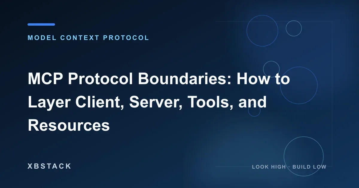 MCP Protocol Boundaries: How to Layer Client, Server, Tools, and Resources: MODEL CONTEXT PROTOCOL article cover