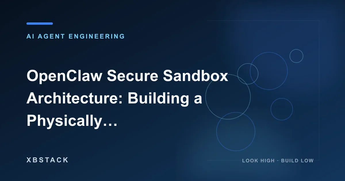 OpenClaw Secure Sandbox Architecture: Building a Physically Isolated Agent Based on the MCP Protocol: AI AGENT ENGINEERING article cover