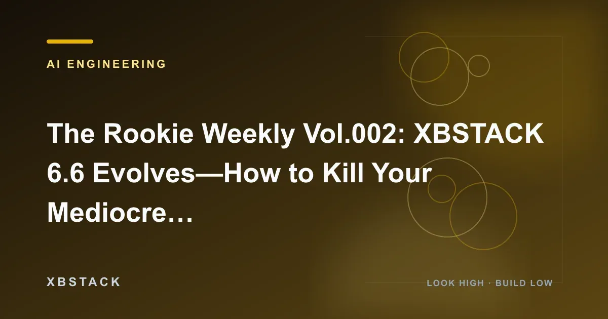 The Rookie Weekly Vol.002: XBSTACK 6.6 Evolves—How to Kill Your Mediocre Self: AI ENGINEERING article cover