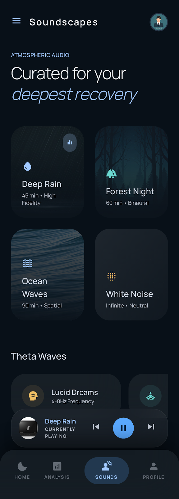 Lunest 助眠音景界面